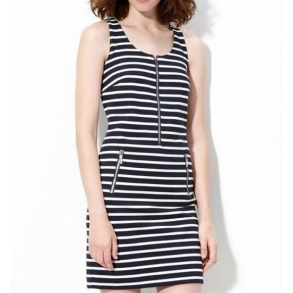 Michael Kors Dresses & Skirts - Michael Kors Striped Nautical Navy White Sleeveless Sheath Dress Size M